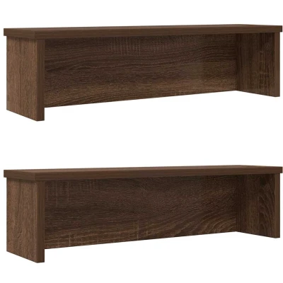 Afbeelding van Keukenrekken stapelbaar 2 st 50x15x16 cm bruin eikenkleur