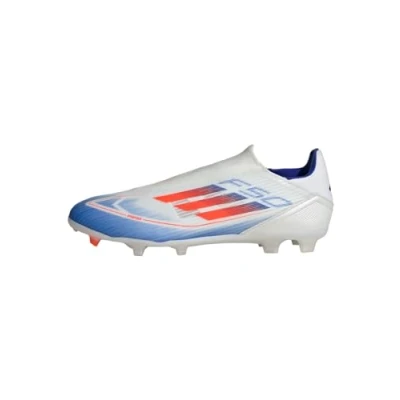 Afbeelding van adidas Performance F50 League Laceless FG/MG Voetbalschoenen met kunststof noppen, Heren, Maat: 46 2/3, Footwear white/solar red/lucid blue