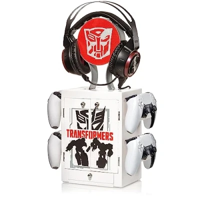Afbeelding van Numskull Transformers Inspired Gaming Locker voor 4 Controllers 10 Games Koptelefoon