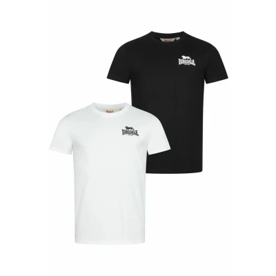 Afbeelding van Lonsdale Normale Passform Doppelpack Blairmore Tshirt print, Heren, Maat: XXL, Black white