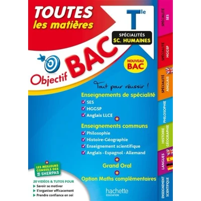Image de Objectif BAC 2025 Tle Spécialités sciences humaines Toutes les matières