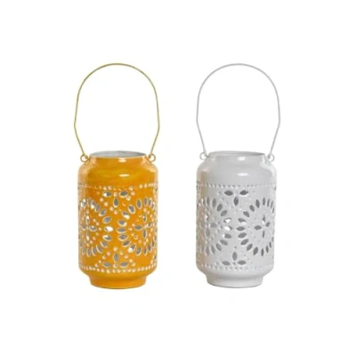 Afbeelding van Kaarshouder Home ESPRIT Geel Wit Ijzer 15 x 26 cm (2 Stuks)