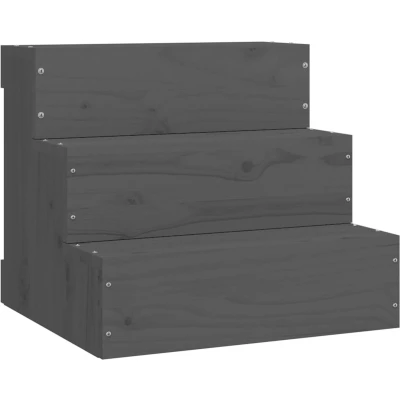 Afbeelding van Huisdierentrap 40x37,5x35 cm massief grenenhout grijs