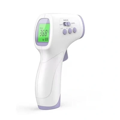 Afbeelding van Medische infrarood voorhoofdthermometer, contactloze thermometer voor volwassenen, kinderen, baby, lcd display, modus met gekleurde indicatoren, geluidsoptie en 32 geheugen.