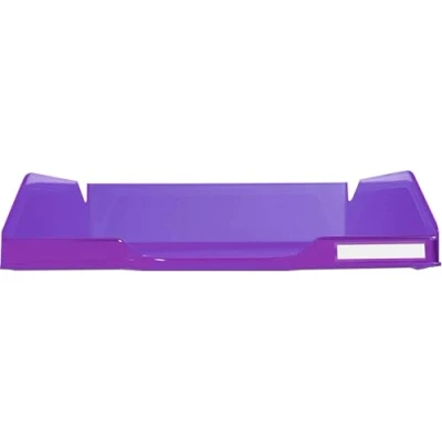 Afbeelding van Exacompta Ref. 11319D 1 brievenbakje COMBO MIDI voor documenten in het formaat DIN A4 afmetingen 34,6 x 25,5 6,5 cm kleur violet doorschijnend