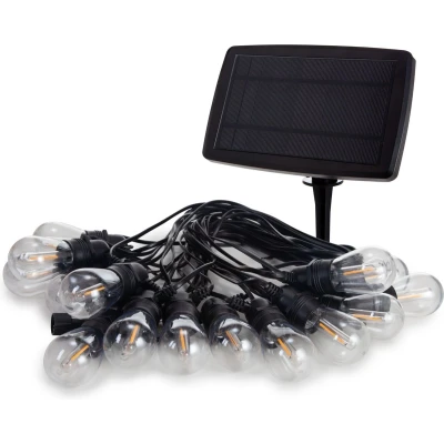 Afbeelding van Solar LED 15 m warmwitte lampen zwarte draad