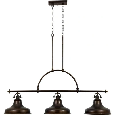 Afbeelding van Quoizel LED Pendelarmatuur Emery 3X E27 Max 60W Dimbaar Palladian Bronze