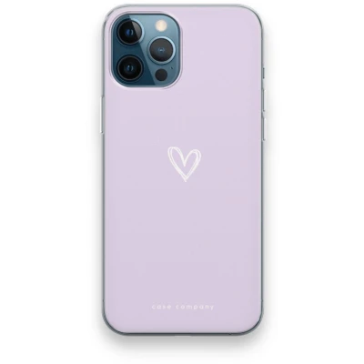 Afbeelding van Case Company® hoesje geschikt voor iPhone 12 Pro Klein hartje paars Soft Cover Telefoonhoesje Bescherming aan alle Kanten en Schermrand