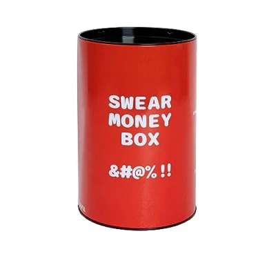 Image de FISURA Tirelire originale avec message &quot;swearwords box&quot;. Grande pour adultes en acier. fer blanc à offrir. Dimensions : 13 x 20 cm