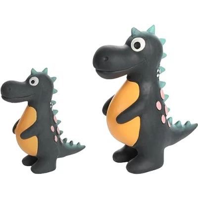 Afbeelding van Flamingo Puga Speelgoed Honden Hs Latex Dino Zwart S 4,8x9,2x11,8cm 1st 138512