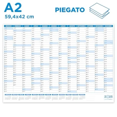 Afbeelding van Planner 2025 wandkalender 59 x 42 cm positief gevouwen wandformaat Maxi A2