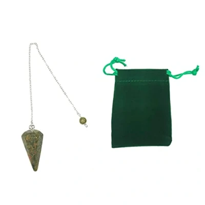 Afbeelding van Unakit Natuursteen slinger kristal zeshoekige vintage kristallen voor radiesthesie pendel chakra Reiki waarzegging meditatie Wicca (Unakit)