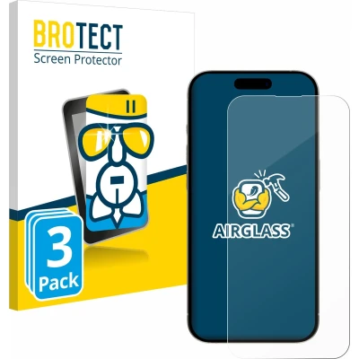 Afbeelding van BROTECT Screenprotector voor Apple iPhone 15 Plus Folie Beschermfolie Beschermglas transparant (3 Stuks)