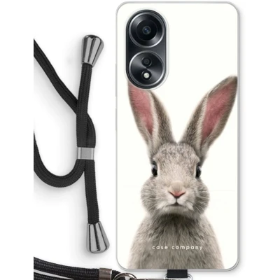 Afbeelding van Case Company® hoesje met Koord geschikt voor Oppo A58 4G Daisy Telefoonhoesje Zwart Bescherming aan alle Kanten en Over de Schermrand
