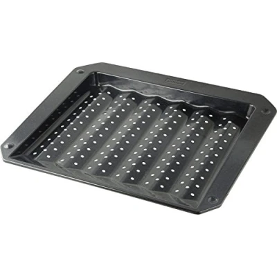 Afbeelding van Zenker Emaille bakplaat (38 x 3 33 cm) SPECIAL COOKING, rechthoekige vorm met geëmailleerde afdichting, grillvorm vetopvanggroeven (zwart) Hoeveelheid: 1 stuk