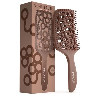 Image de FRAMAR Brosse Demelante Cheveux Bouclés Bouclés, a Demelante, Chocolat