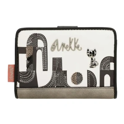Afbeelding van Anekke Peace &amp; Love Nature Sixties RFID portemonnee, maat M, zwart en wit, Zwart/Wit, klassiek, klassiek