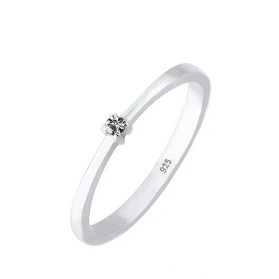 Afbeelding van Elli Basic Classy Ring silvercoloured, Dames, Maat: 54, Silver coloured