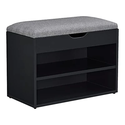 Afbeelding van Schoenenkast Gentofte 46x60x30 cm zwart en grijs