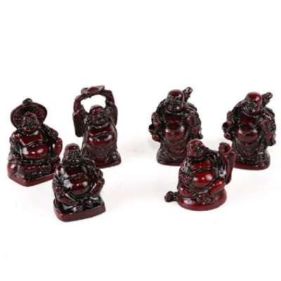 Afbeelding van lachineuse Set van 6 Maitreya boeddha&#039;s beeldjes kleine boeddha gezondheid, geluk, succes, liefde decoratie Feng Shui geluksbrenger binnenshuis cadeau idee voor Zen Azië