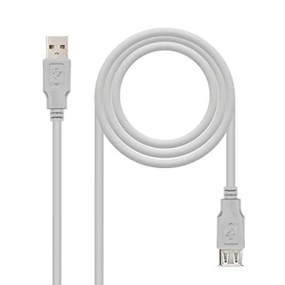 Image de Nano Cable 10.01.0204 Câble rallonge USB 2.0, mâle femelle, Beige, 3mts