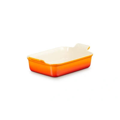 Afbeelding van Le Creuset Aardewerken Rechthoekige Ovenschaal In Oranje rood 26cm 2,3l