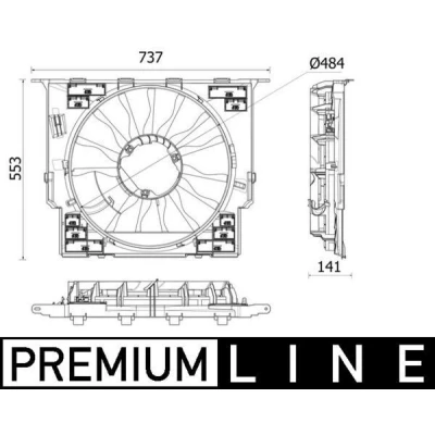 Afbeelding van MAHLE ORIGINAL CFF 534 000P Radiator Ventilator 484 12 Electrisch Met frame