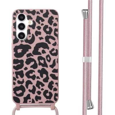 Afbeelding van imoshion hoesje Geschikt voor Samsung Galaxy A36 met koord Siliconen design Meerkleurig / Animal Pink