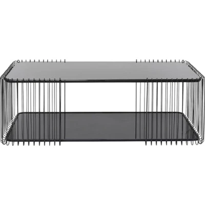Afbeelding van Salontafel Wire Double 120x60cm zwart Kare Design