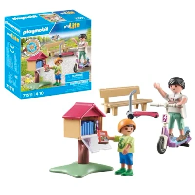 Image de Playmobil My Life 71511 Boîte à livres avec maman et enfant