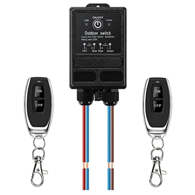 Afbeelding van ZHOFONET IP65 waterdichte schakelaar, draadloos, AC 110 V/220 V/230 V/240 V RF schakelaar met afstandsbediening, 40 A relais 328 m lange radius