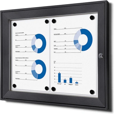 Afbeelding van Vergrendelbaar Notitiebord Indoor 2x A4 Antraciet Syna SCS2XA4C7016JS