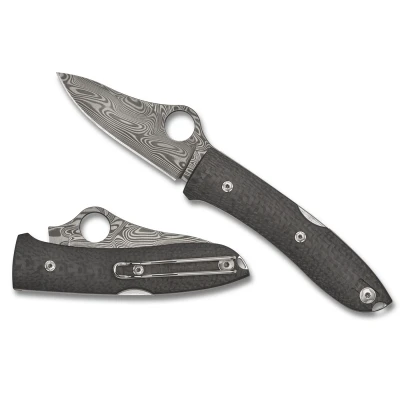 Afbeelding van Spyderco Zakmes SpyOpera Carbon Fiber Damasteel PE Sprint Run