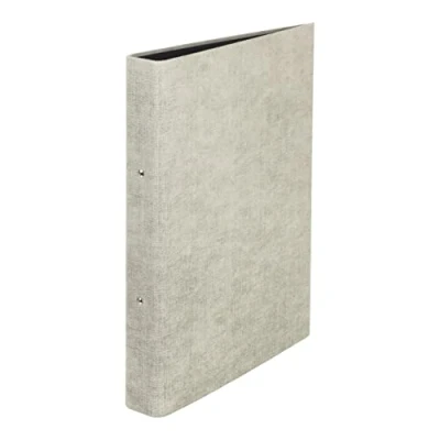 Afbeelding van Bigso Box of Sweden Ringo map met 2 ringen, dunne van vezelplaat en papier, linnenlook, ringband voor documenten, transparante hoezen scheidingsbladen, beige