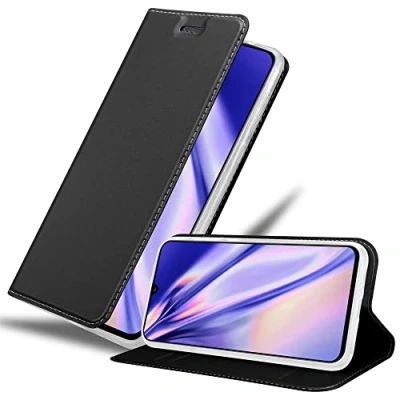 Afbeelding van Cadorabo Hoesje geschikt voor Samsung Galaxy A90 5G in CLASSY ZWART Beschermhoes met magnetische sluiting, standfunctie en kaartvakje Book Case Cover Etui