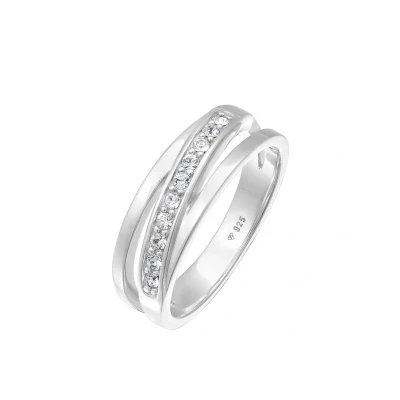 Afbeelding van Elli Classic Crystals Ring, Dames, Maat: 54, Silber