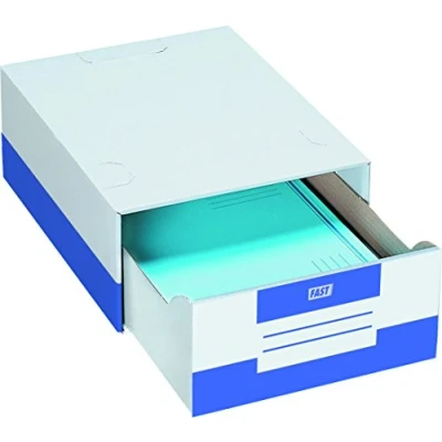 Afbeelding van Fast Opbergladen van karton, 28 x 36,5 14 cm, wit en blauw, 10 stuks