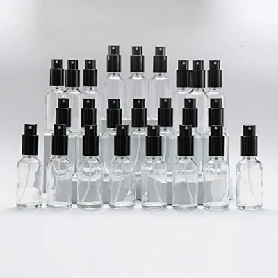 Afbeelding van Yizhao 30 ml spuitflessen van transparant glas, met spraynevel, voor reiniging, aromatherapie, etherische oliën, massages, make up, cosmetica, apotheker, 24 stuks