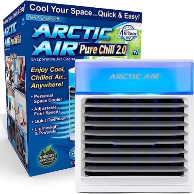 Afbeelding van Mini Airco Luchtverfrisser Aircooler Arctic Air Pure Chill 3 in 1 Luchtkoeler Portable Cooler 7 verschillende LED sfeerlichten Water Verkoeling snelheden