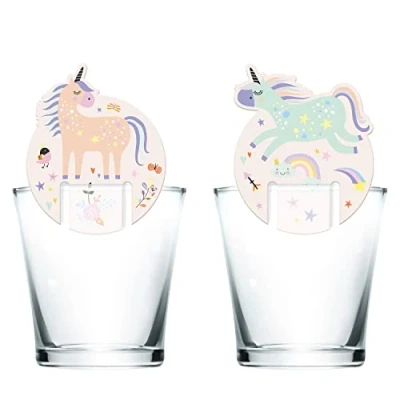 Afbeelding van Folat Unicorns &amp; Rainbow 68309 glasmarker, meerkleurig, 6 stuks
