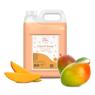 Afbeelding van IDEA HOME FRAGANTE vloeibare handzeep 5 liter zeepbus voor alle huidtypes goed schuimende zeep crèmezeep mango