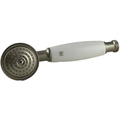 Afbeelding van PB klassieke RVS handdouche met wit handvat 1208957105