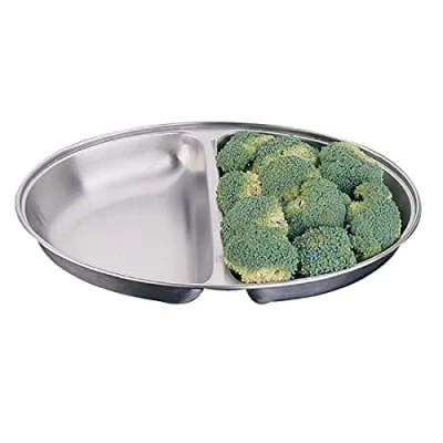 Afbeelding van RVS ovale dekschaal 2vaks, 25cm
