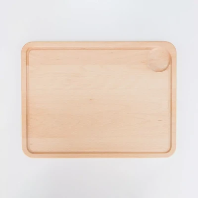 Afbeelding van HOCHO Snijplank met Sapgeul Beukenhout 395x295x20mm Ideaal voor Grote Taken