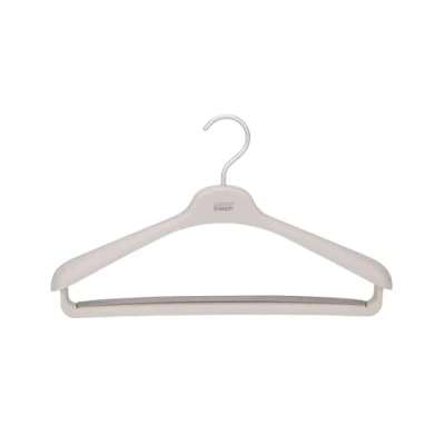 Afbeelding van Joseph Orderly Set van 2 antislip kleerhangers voor pakken en jassen, brede schouders, robuuste draaibare haak, gerecycled kunststof, ecru
