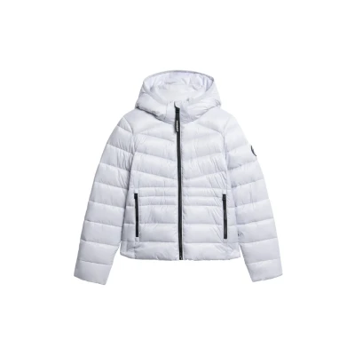 Afbeelding van Superdry Hooded FUJI Quilted Padded Winterjas, Dames, Maat: 36, Iced purple