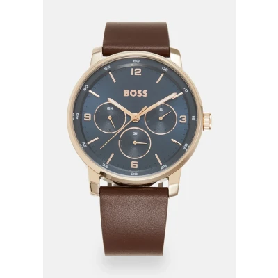 Afbeelding van BOSS Contender Horloge, Heren, Maat: One Size, Brown/blue
