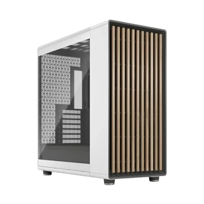 Image de Boîtier PC North XL Chalk White TG Clear FD C NOR1X 04 E ATX Design élégant en bois et alliage