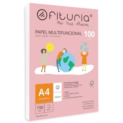 Afbeelding van 100 g A4 papier met witte vellen, multifunctioneel printerpapier, ideaal voor schoolgebruik en werkomgevingen. Perfect laserprinters