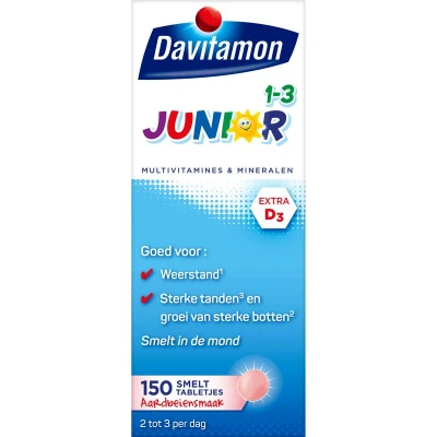 Afbeelding van Davitamon Junior 1 3 Smelttabletjes Aardbei
